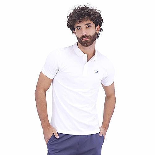 Men's Pique Flat Knit Collar Slim Fit Embroidery Solid Polo