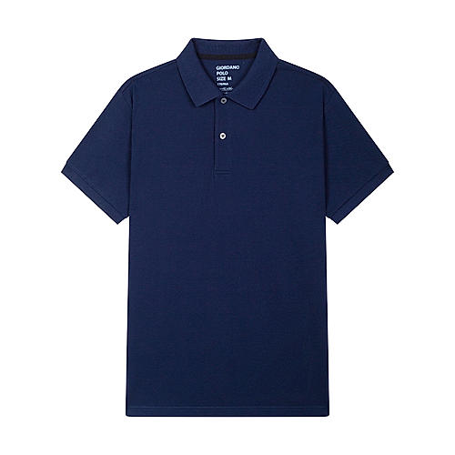 Men's Blue Solid Performance Polo