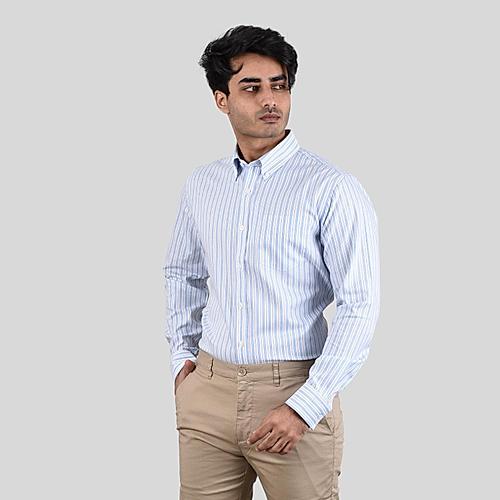 Men's Multicolor Oxford Pattern Wrinkle Free Shirt