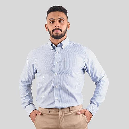 Men's Multicolor Oxford Pattern Wrinkle Free Shirt