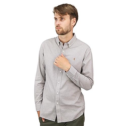 Men's Oxford Shirt with Small Lion Embroidery