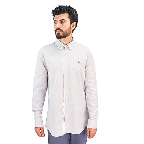 Men's Oxford Shirt with Small Lion Embroidery