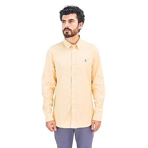 Men's Oxford Shirt with Small Lion Embroidery