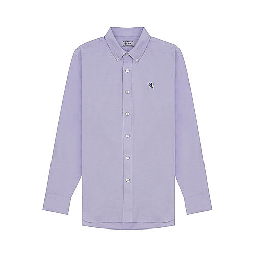 Men's Oxford Shirt with Small Lion Embroidery