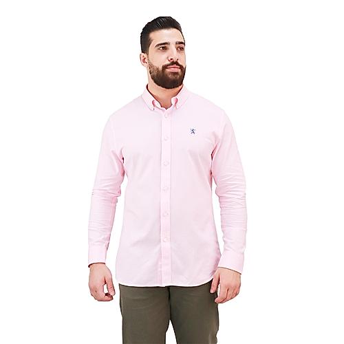 Men's Oxford Shirt with Small Lion Embroidery