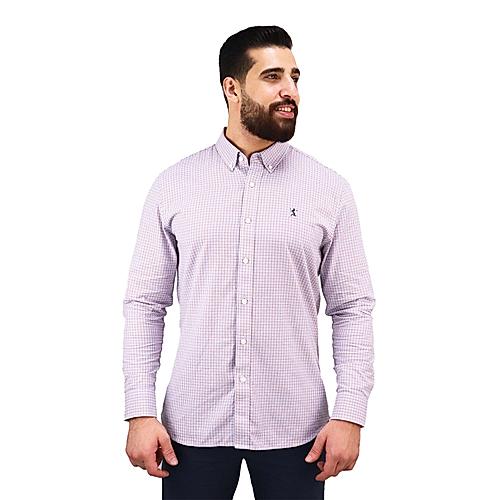 Men's Oxford Shirt with Small Lion Embroidery