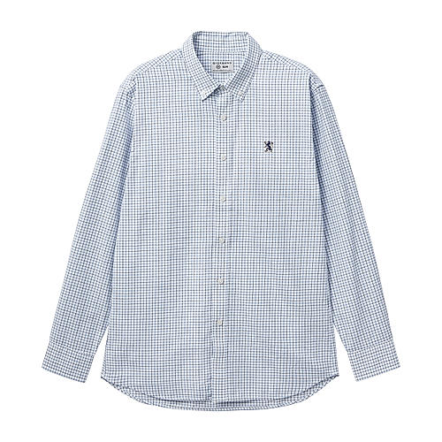 Men's Oxford Shirt with Small Lion Embroidery