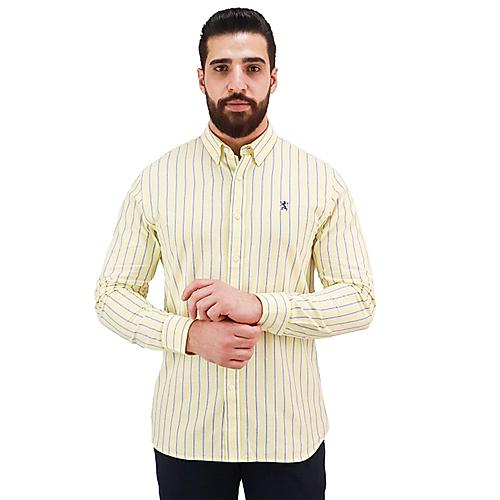 Men's Oxford Shirt with Small Lion Embroidery