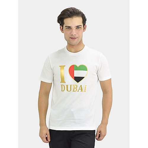 Men's White National Day Print Tee