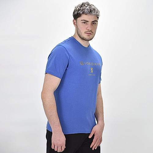 Men's Blue Short Sleeve Print Tee