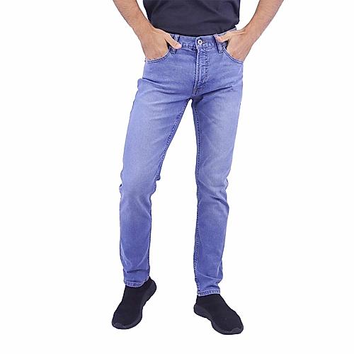 Men's Cotton Spandex Denim Low Rise Skinny Tapered Fit Jeans