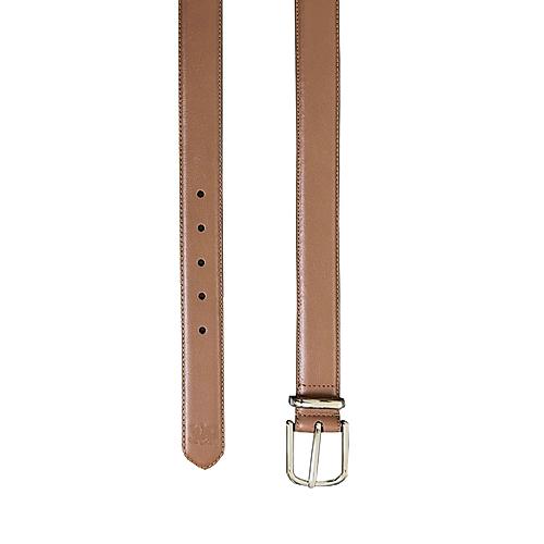 Men's Leather Dress Belt with Metal Loop Closure