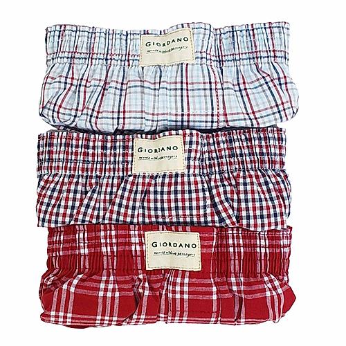 Men's Cotton Contrast Color Boxers (3pcs/pack)