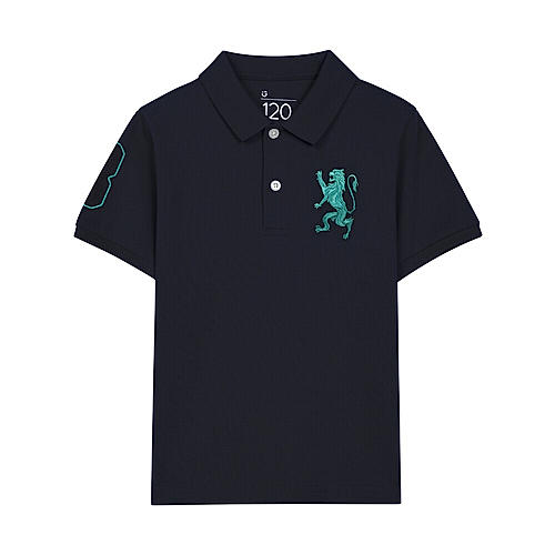 Junior Blue 3D Lion Polo