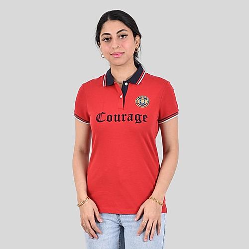 Women Red Courage Polo