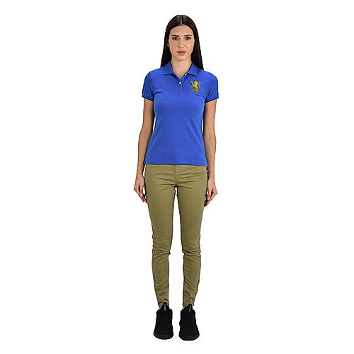 Women Blue 3D Lion Polo