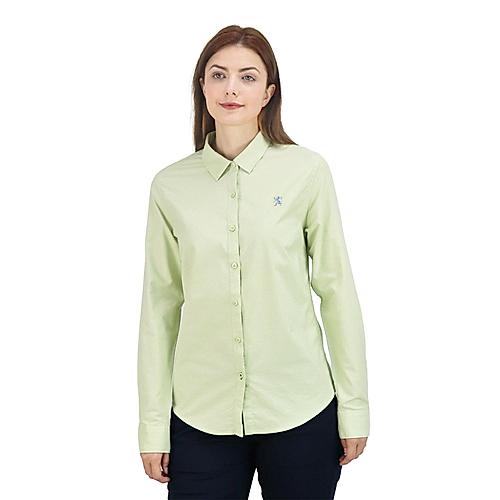 Women Oxford Shirt with Small Lion Embroidery