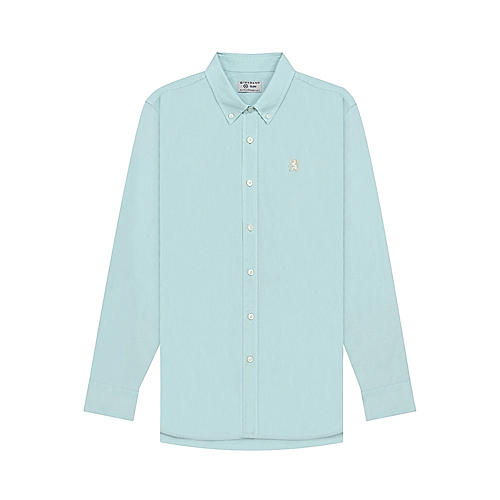 Men's Oxford Shirt with Small Lion Embroidery