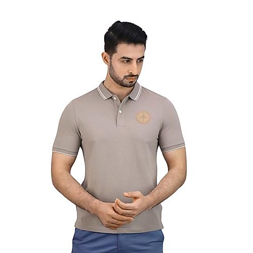 Men's Pique Flat Knit Collar Short Sleeve Thematic Slim Fit Embroidery Bold Polo