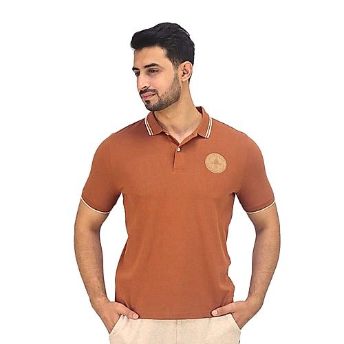 Men's Pique Flat Knit Collar Short Sleeve Thematic Slim Fit Embroidery Bold Polo