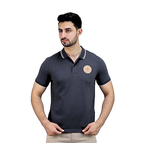 Men's Pique Flat Knit Collar Short Sleeve Thematic Slim Fit Embroidery Bold Polo