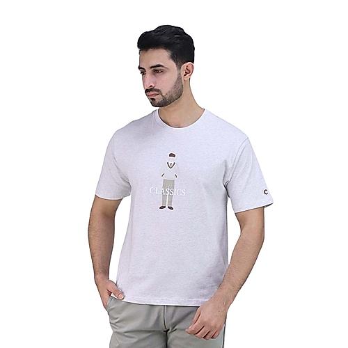 Men's Crew Neck Short Sleeve Relaxed Fit Classic Logo Print Tee