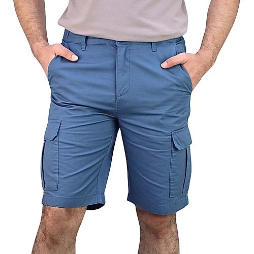 Men's Twill Mid Rise Elastic Waist Bermuda Shorts