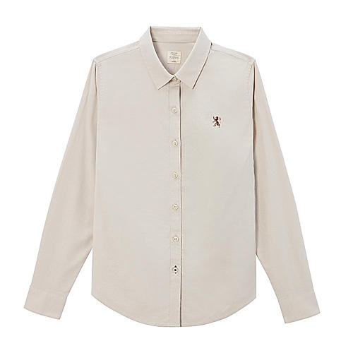 Women Oxford Shirt with Small Lion Embroidery