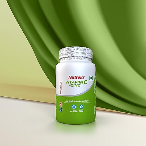 Patanjali Nutrela Vitamin C + Zinc 60 Tablets (Pack of 1)
