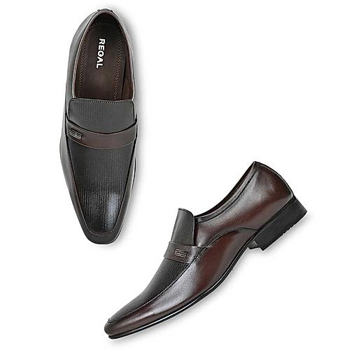 Regal Maroon Mens Formal Textured Leather Slip On Shoes