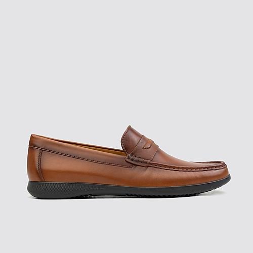 LANGUAGE TAN MEN LEATHER JAMESON CASUAL SLIP ON MOCCASIN SHOES