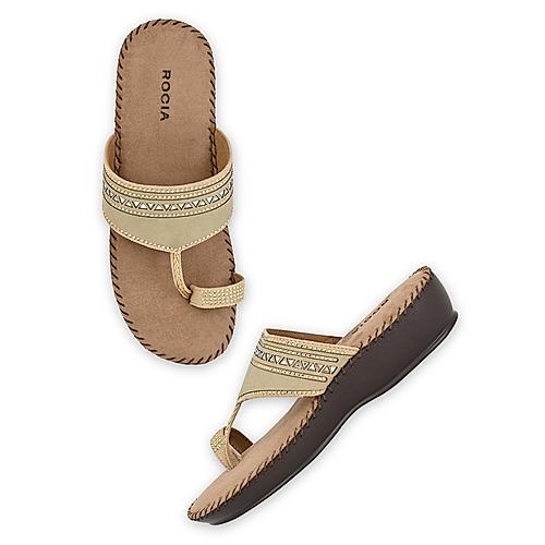 Buy Rocia By Regal Beige One Toe Comfort Flats for Women Online at ...