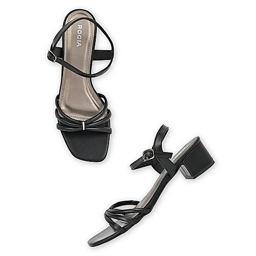 ROCIA Black Women Block Heel Sandals