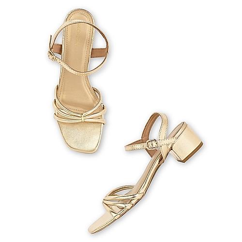 ROCIA Gold Women Block Heel Sandals