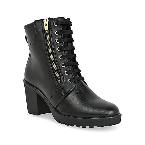 Amazing Design Women's Ankle Length Block Heel Black Color Stylish and  Fashionable Boots Side Zip |
