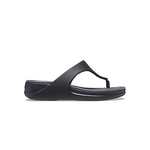 CROCS BLACK WOMEN BOCA WEDGE FLIP FLOPS