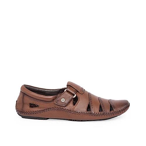 Regal Tan Men Flexible Casual Leather Sandals