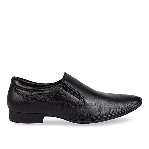 Buy Regal Black Men Solid Leather Slip Ons Shoes Online at Regal Shoes ...