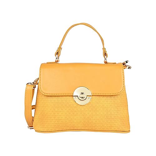 Rocia Yellow Women Textured Bag