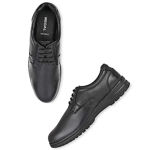Regal Black Mens Leather Casual Lace Ups