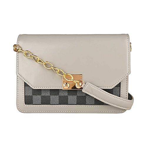 Rocia Grey Checkered Print Small Sling Bag