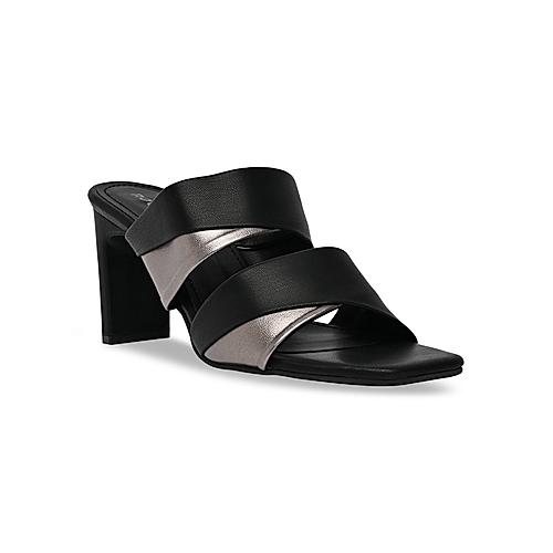 Rocia Black Women High Block Heel Sandals