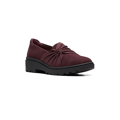 CLARKS BURGUNDY WOMEN CALLA STYLE LOAFERS