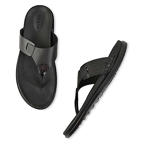 Regal Black Men Casual leather Sandals