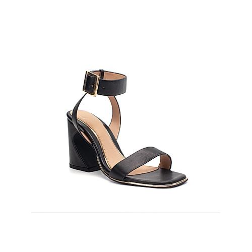 HEEL YOUR SOLE BLACK WOMEN KITKAT BLOCK HEEL SANDALS