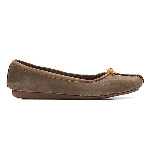 Clarks Olive Womens Freckle Ice Ballerinas