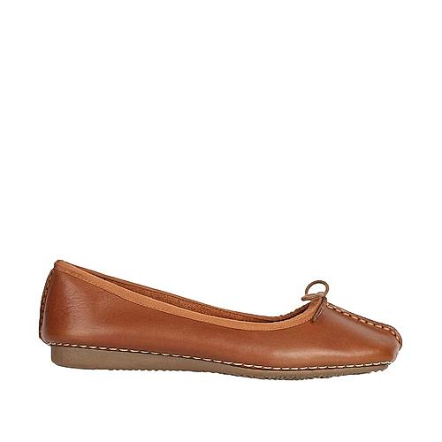Clarks Tan Womens Freckle Ice Ballerina Shoes