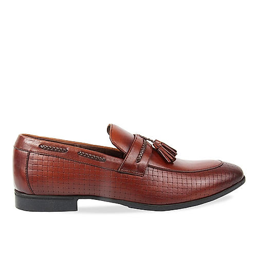 Zuccaro Tan leather formal shoes with tassel