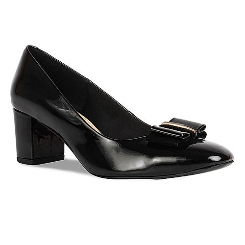 Buy Rocia Black patent pump with bow top for Women Online at Regal ...
