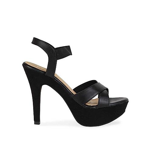 Buy Rocia Women Black Criss Cross High Heel Sandals Online at Regal ...